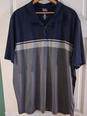Croft & Barrow Navy and Gray Men's Polo Shirt